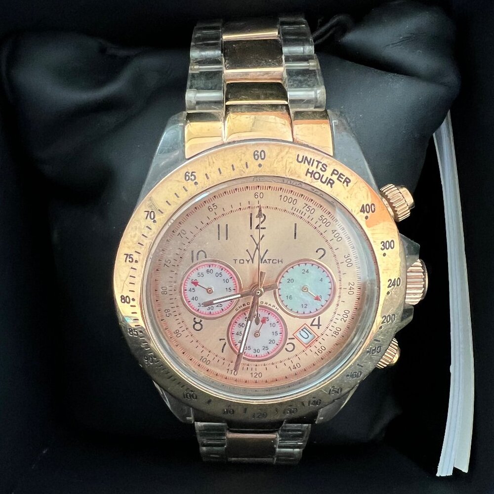 ToyWatch Rose Gold and Clear Band